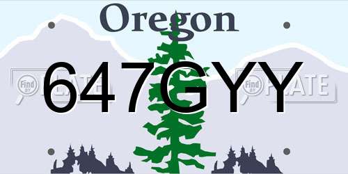 647GYY Oregon License Plate