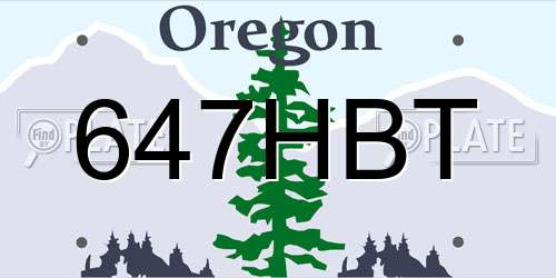 647HBT Oregon License Plate