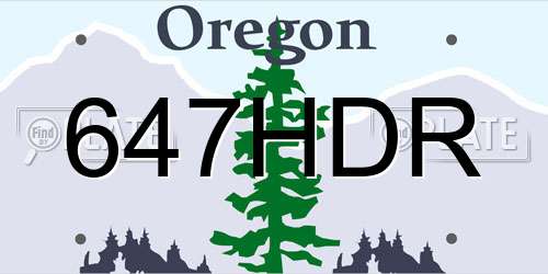 647HDR Oregon License Plate