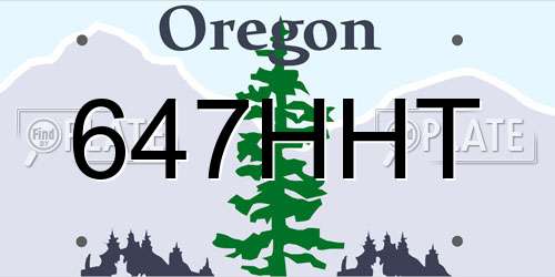 647HHT Oregon License Plate