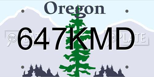 647KMD Oregon License Plate