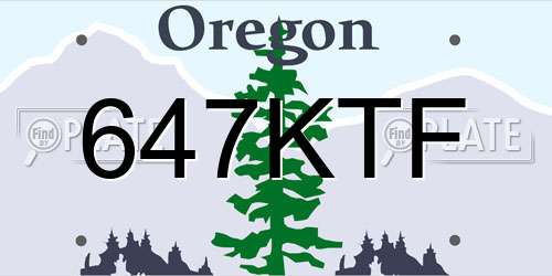 647KTF Oregon License Plate