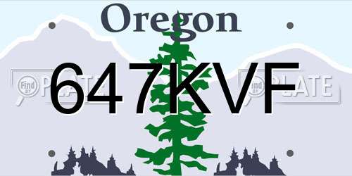 647KVF Oregon License Plate
