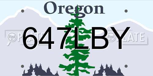 647LBY Oregon License Plate
