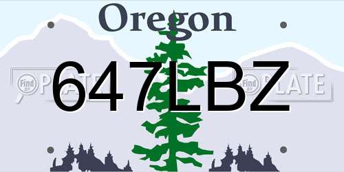 647LBZ Oregon License Plate