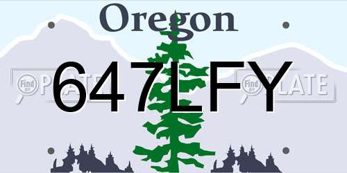 647LFY Oregon License Plate