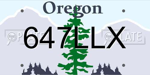647LLX Oregon License Plate
