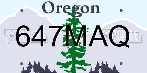 647MAQ Oregon License Plate