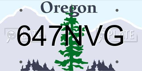 647NVG Oregon License Plate