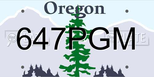 647PGM Oregon License Plate