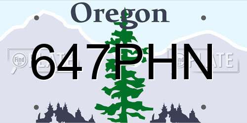 647PHN Oregon License Plate