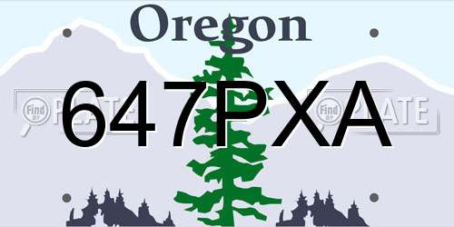 647PXA Oregon License Plate