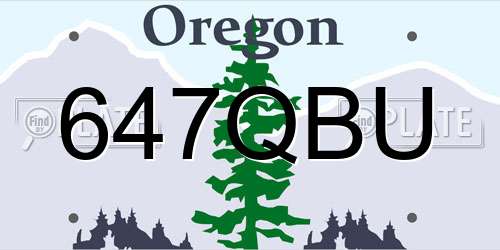 647QBU Oregon License Plate