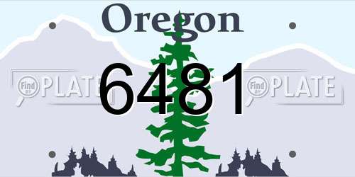 6481 Oregon License Plate
