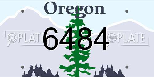 6484 Oregon License Plate