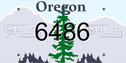 6486 Oregon License Plate