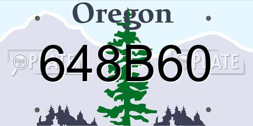648B60 Oregon License Plate