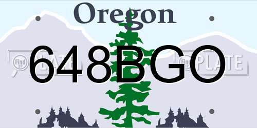 648BGO Oregon License Plate