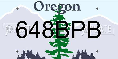 648BPB Oregon License Plate