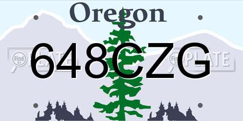 648CZG Oregon License Plate