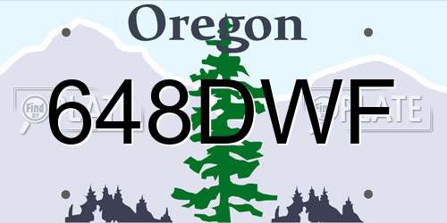 648DWF Oregon License Plate