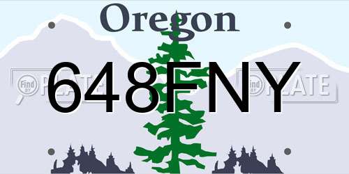 648FNY Oregon License Plate