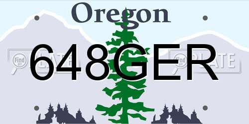 648GER Oregon License Plate