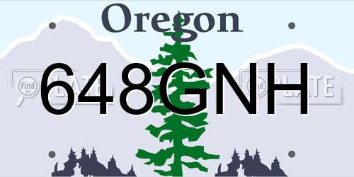 648GNH Oregon License Plate
