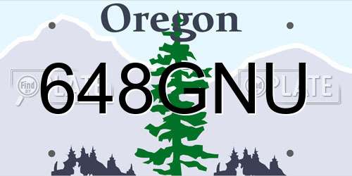 648GNU Oregon License Plate