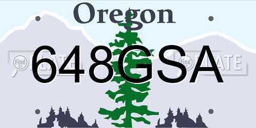 648GSA Oregon License Plate