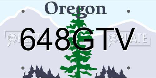 648GTV Oregon License Plate