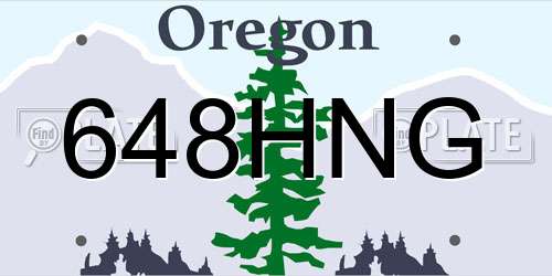 648HNG Oregon License Plate