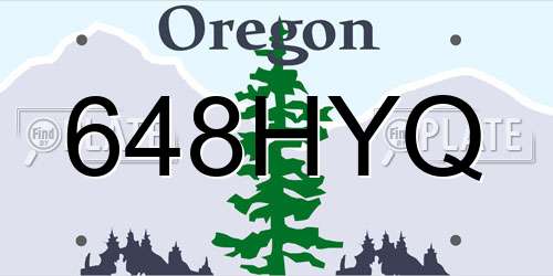 648HYQ Oregon License Plate