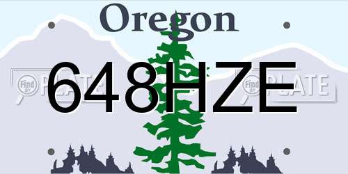 648HZE Oregon License Plate