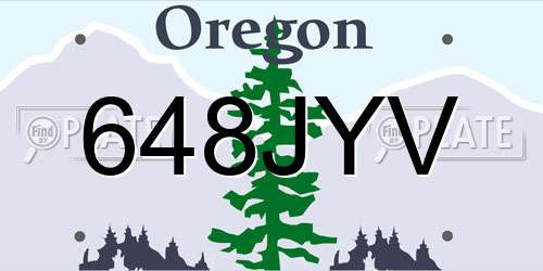 648JYV Oregon License Plate