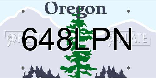 648LPN Oregon License Plate