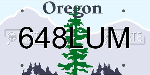 648LUM Oregon License Plate