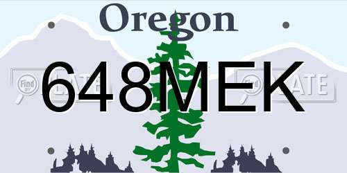 648MEK Oregon License Plate