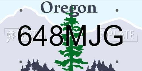 648MJG Oregon License Plate