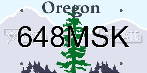 648MSK Oregon License Plate