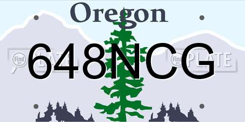 648NCG Oregon License Plate