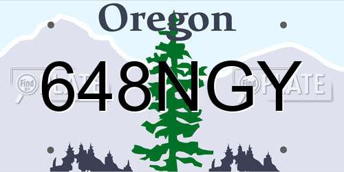 648NGY Oregon License Plate