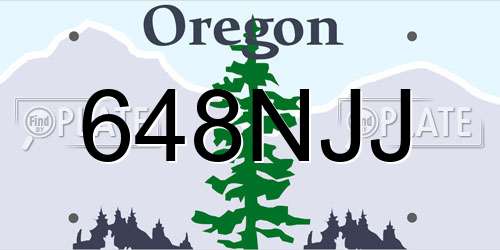 648NJJ Oregon License Plate