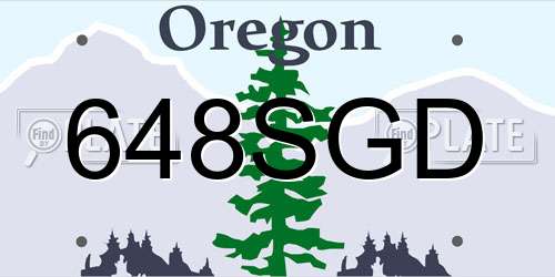 648SGD Oregon License Plate
