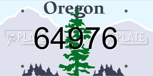 64976 Oregon License Plate