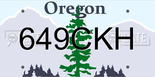649CKH Oregon License Plate