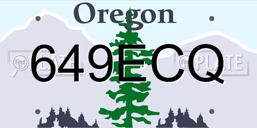 649ECQ Oregon License Plate