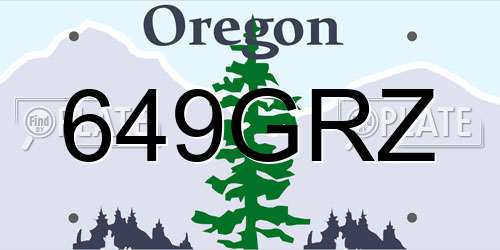 649GRZ Oregon License Plate