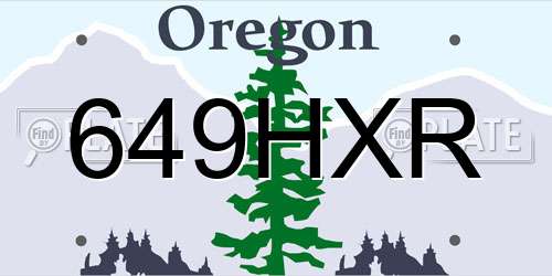 649HXR Oregon License Plate
