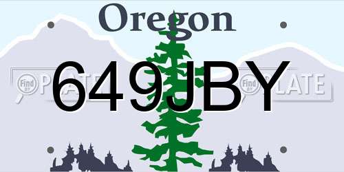 649JBY Oregon License Plate